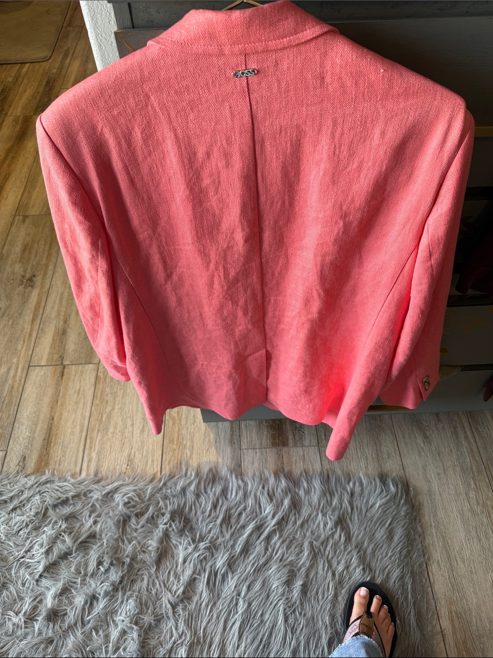 BOSS Coral Pink Single-Button Women's Blazer - Picture 3 of 7